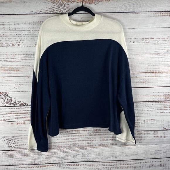Adrianna Papell Women's Size XL Colorblock Drop Shoulder Sweatshirt - Picture 1 of 6